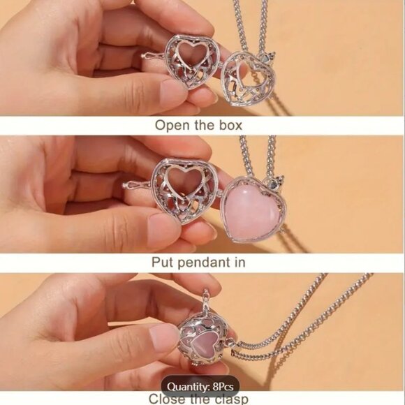 ✨NEW✨ Heart Shaped Cage Locket Necklace - Varioius - Picture 6 of 7